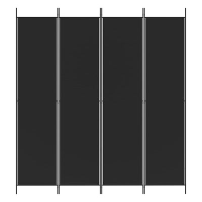 4-paneelinen Tilanjakaja musta 200x220 cm kangas
