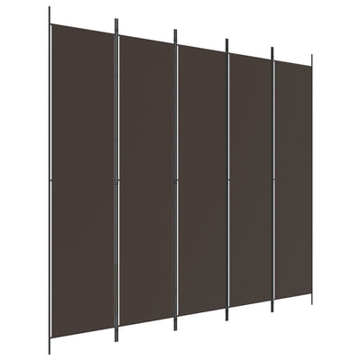 5-paneelinen Tilanjakaja ruskea 250x220 cm kangas