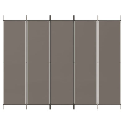 5-paneelinen Tilanjakaja antrasiitti 250x220 cm kangas