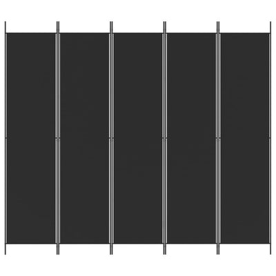 5-paneelinen Tilanjakaja musta 250x220 cm kangas