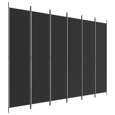 6-paneelinen Tilanjakaja musta 300x220 cm kangas