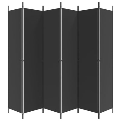 6-paneelinen Tilanjakaja musta 300x220 cm kangas