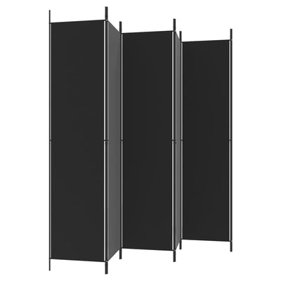 6-paneelinen Tilanjakaja musta 300x220 cm kangas
