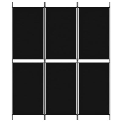 3-paneelinen Tilanjakaja musta 150x180 cm kangas