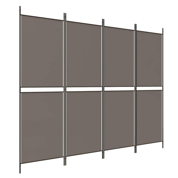 4-paneelinen Tilanjakaja antrasiitti 200x180 cm kangas