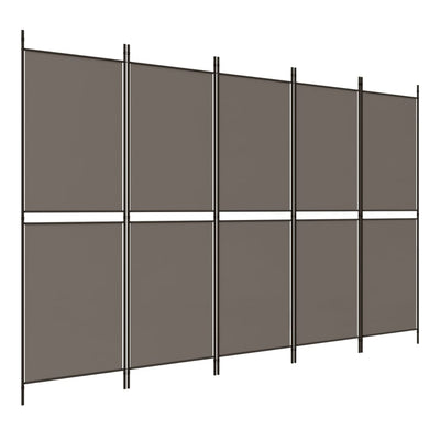 5-paneelinen Tilanjakaja antrasiitti 250x180 cm kangas