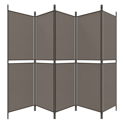 5-paneelinen Tilanjakaja antrasiitti 250x180 cm kangas