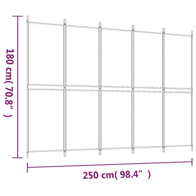 5-paneelinen Tilanjakaja antrasiitti 250x180 cm kangas