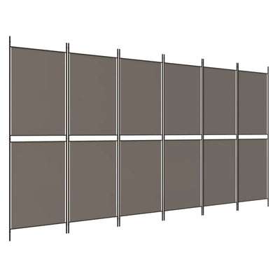 6-paneelinen Tilanjakaja antrasiitti 300x180 cm kangas