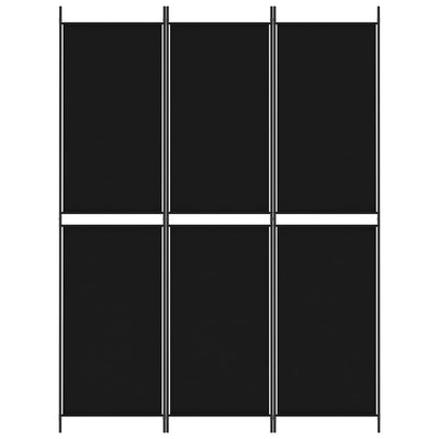 3-paneelinen Tilanjakaja musta 150x200 cm kangas