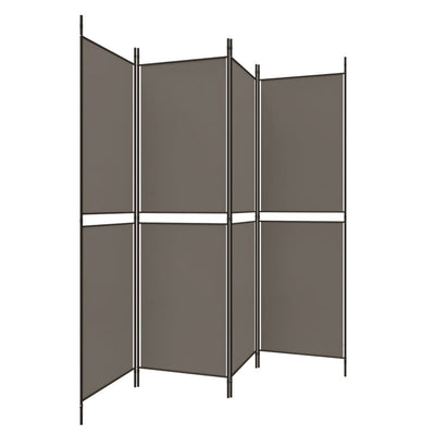 4-paneelinen Tilanjakaja antrasiitti 200x200 cm kangas