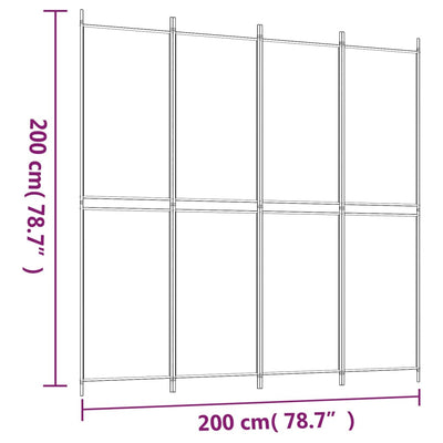 4-paneelinen Tilanjakaja antrasiitti 200x200 cm kangas