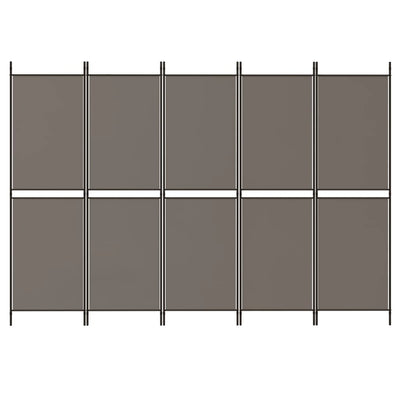 5-paneelinen Tilanjakaja antrasiitti 250x200 cm kangas