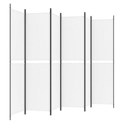 6-paneelinen Tilanjakaja valkoinen 300x200 cm kangas