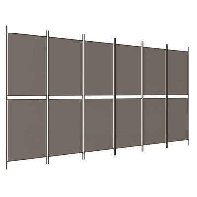 6-paneelinen Tilanjakaja antrasiitti 300x200 cm kangas