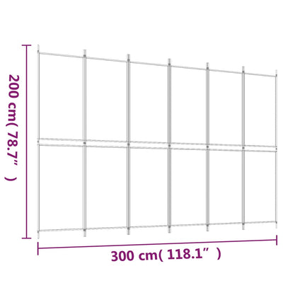 6-paneelinen Tilanjakaja antrasiitti 300x200 cm kangas