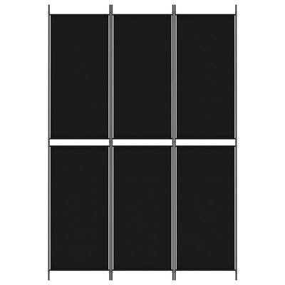 3-paneelinen Tilanjakaja musta 150x220 cm kangas