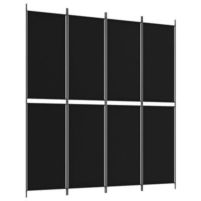 4-paneelinen Tilanjakaja musta 200x220 cm kangas