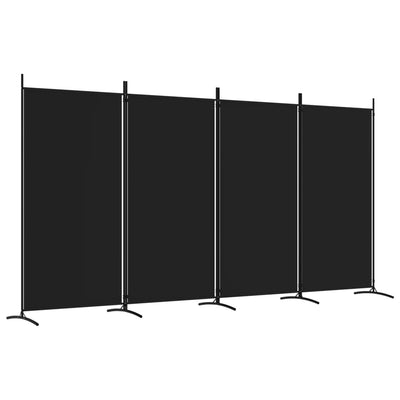 4-paneelinen Tilanjakaja musta 346x180 cm kangas