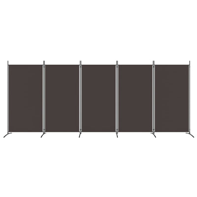 5-paneelinen Tilanjakaja ruskea 433x180 cm kangas