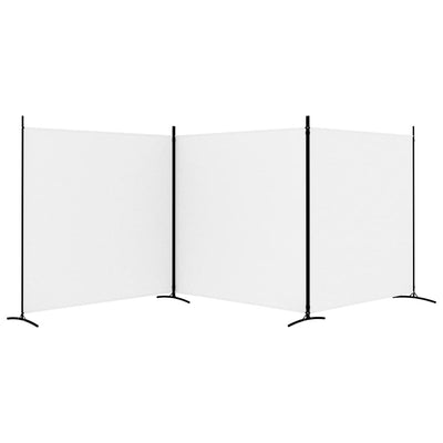 3-paneelinen Tilanjakaja valkoinen 525x180 cm kangas