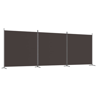3-paneelinen Tilanjakaja ruskea 525x180 cm kangas