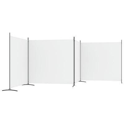 4-paneelinen Tilanjakaja valkoinen 698x180 cm kangas
