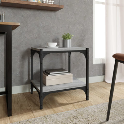 Harmaa tv-taso Artensia 40x33x41cm (puinen ja teräs)