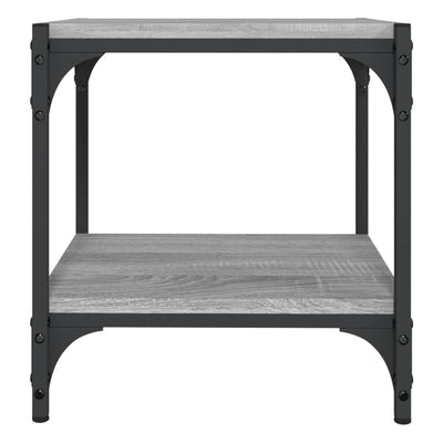 TV-taso harmaa Sonoma 40x33x41 cm tekninen puu ja teräs