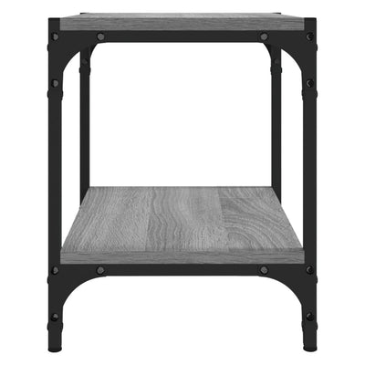 TV-taso harmaa Sonoma 40x33x41 cm tekninen puu ja teräs
