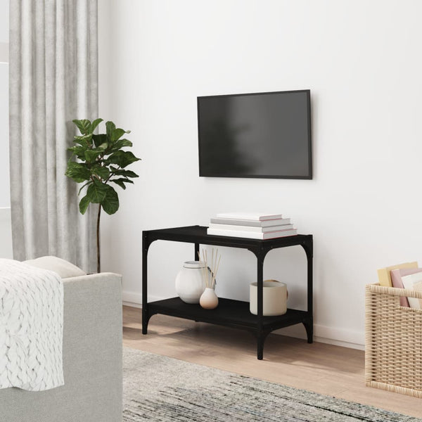 TV-taso musta 60x33x41 cm tekninen puu ja teräs