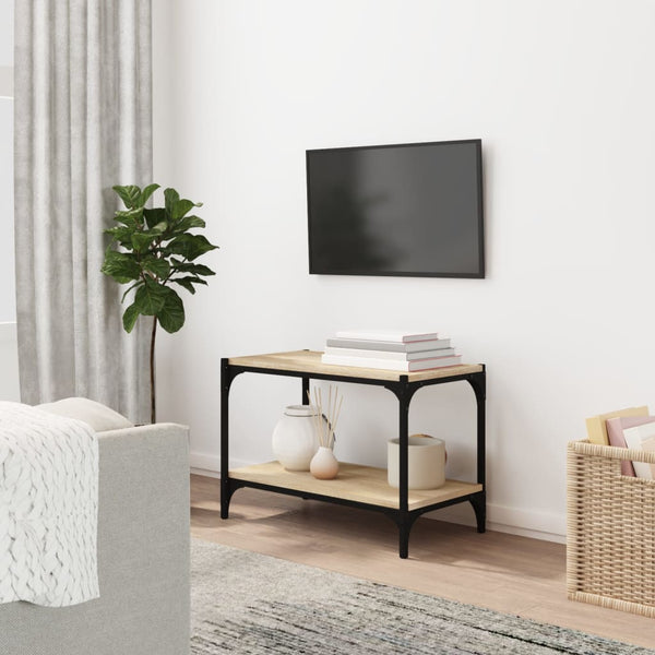 TV-taso Sonoma-tammi 60x33x41 cm tekninen puu ja teräs