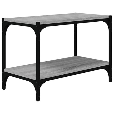 TV-taso harmaa Sonoma 60x33x41 cm tekninen puu ja teräs