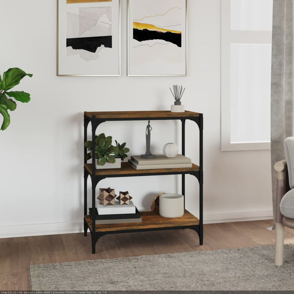 Kirjahylly savutammi 60x33x70,5 cm tekninen puu ja teräs