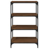 Ruskea kirjahylly Vasileta 60x33x100cm (puinen ja teräs)