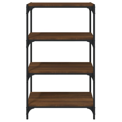 Ruskea kirjahylly Vasileta 60x33x100cm (puinen ja teräs)