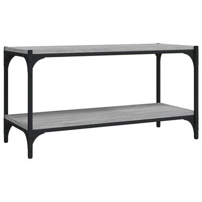 TV-taso harmaa Sonoma 80x33x41 cm tekninen puu ja teräs
