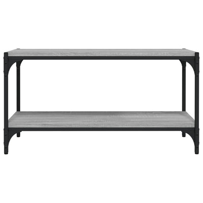 TV-taso harmaa Sonoma 80x33x41 cm tekninen puu ja teräs