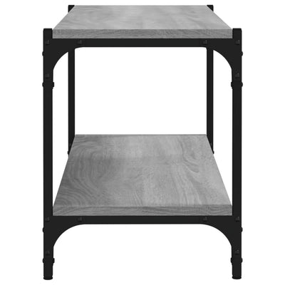 TV-taso harmaa Sonoma 80x33x41 cm tekninen puu ja teräs