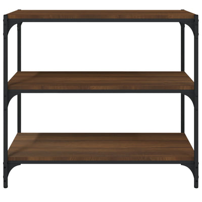 Kirjahylly ruskea tammi 80x33x70,5 cm tekninen puu ja teräs