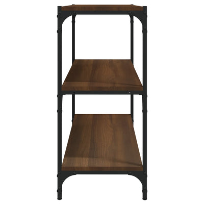 Kirjahylly ruskea tammi 80x33x70,5 cm tekninen puu ja teräs