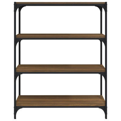 Kirjahylly ruskea tammi 80x33x100 cm tekninen puu ja teräs