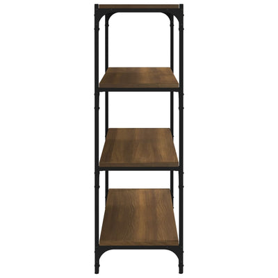 Kirjahylly ruskea tammi 80x33x100 cm tekninen puu ja teräs