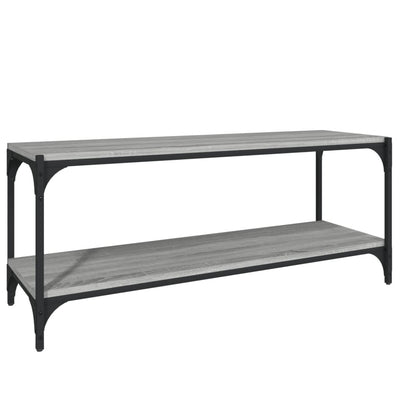 TV-taso harmaa Sonoma 100x33x41 cm tekninen puu ja teräs