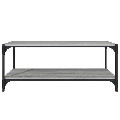TV-taso harmaa Sonoma 100x33x41 cm tekninen puu ja teräs