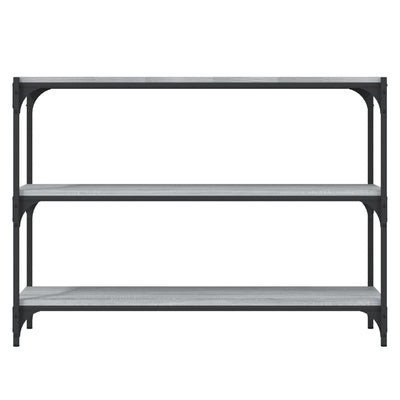 Harmaa kirjahylly Vasileta 100x33x70,5cm (puinen ja teräs)