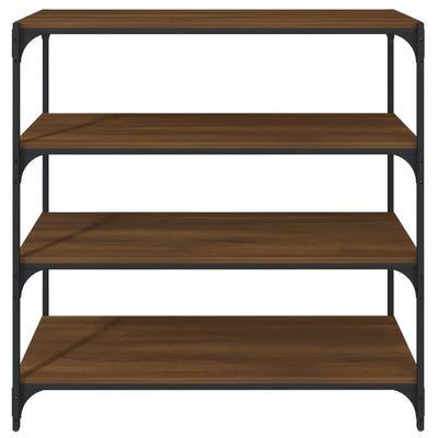 Kirjahylly ruskea tammi 100x33x100 cm tekninen puu ja teräs