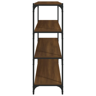 Kirjahylly ruskea tammi 100x33x100 cm tekninen puu ja teräs