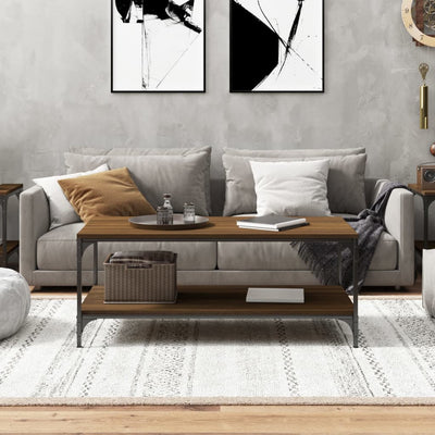 Sohvapöytä ruskea tammi 100x50x40 cm tekninen puu