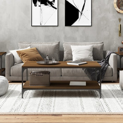 Sohvapöytä ruskea tammi 80x50x40 cm tekninen puu